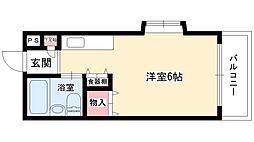 フラワーヒルズ ワンルームの間取図画像