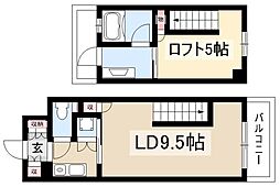 アーデン春岡 5階1LDKの間取り