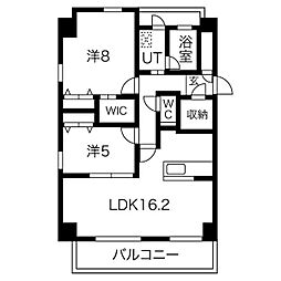 Seizan Court 4階2LDKの間取り