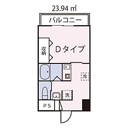 ドミール今池 6階1Kの間取り