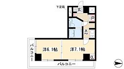 La Douceur新栄 10階2Kの間取り