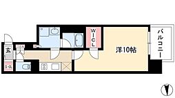 プレサンスジェネ千種内山II 4階1Kの間取り