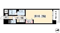 ヒルズ新栄2号館 3階1Kの間取り