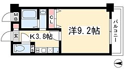 REGALO覚王山 2階1Kの間取り