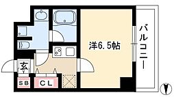 レジディア高岳 1Kの間取図画像