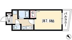 クレストステージウチヤマ 1Kの間取図画像