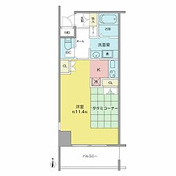 鶴舞ガーデンコート ワンルームの間取図画像