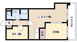 スカイライフ新宿 2LDKの間取図画像