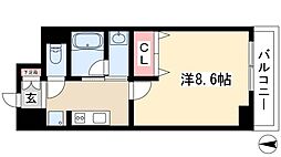 レジディア高岳 1Kの間取図画像