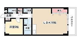 シャロン一社 1LDKの間取図画像
