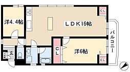 リノヴェール本山 2LDKの間取図画像