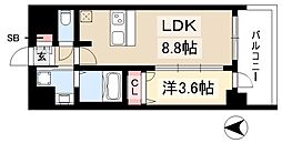 プレサンス千種駅前レイズ 1LDKの間取図画像