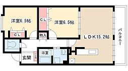サンパークタウン猪子石 2LDKの間取図画像