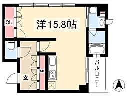 パークホームズ覚王山イースト ワンルームの間取図画像