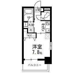メイプルコート朝岡 1Kの間取図画像
