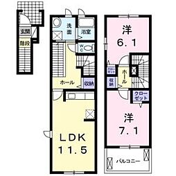 アネックスパークハイツ 2LDKの間取図画像