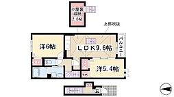 セレッソ西里 2LDKの間取図画像