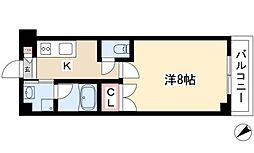 シテイライフ池下 1Kの間取図画像