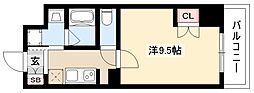 STUDIOKANAREBASHI 1Kの間取図画像