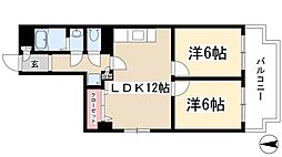 ゴールドパレス香流 2LDKの間取図画像