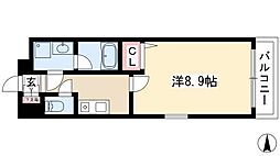 カーサ千種A 1Kの間取図画像