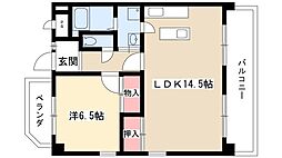 リーブ田の上 1LDKの間取図画像