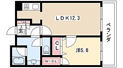 向陽町レジデンス 1LDKの間取図画像