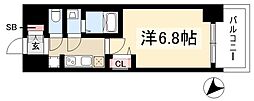 プレサンスNAGOYA覚王山 1Kの間取図画像