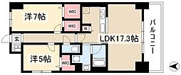 レヴィスタ名東 2LDKの間取図画像