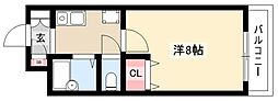 ガーデンビル城下 1Kの間取図画像