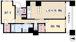 プライムメゾン御器所 2LDKの間取図画像