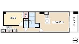 パークアクシス白壁 1LDKの間取図画像