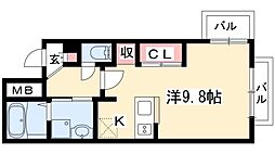 スターブル檀渓 ワンルームの間取図画像