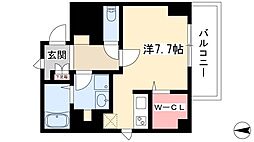 アビタシオン今池マルシェ ワンルームの間取図画像