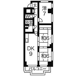 伊藤ビル 3DKの間取図画像
