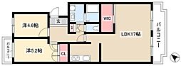 第六サンハイツ大森 2LDKの間取図画像