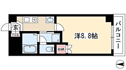 グランドゥール古出来 1Kの間取図画像