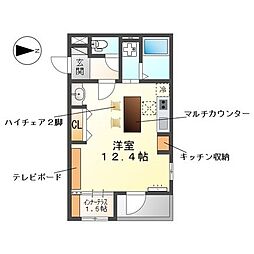 トウリ ルームズ徳川東 ワンルームの間取図画像