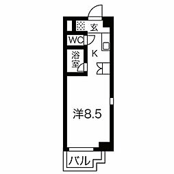 アムール虹ケ丘 1Kの間取図画像
