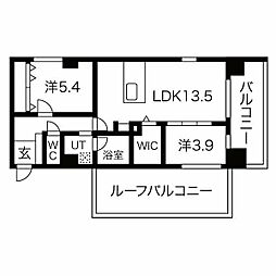C.P.pure隼人町 2LDKの間取図画像