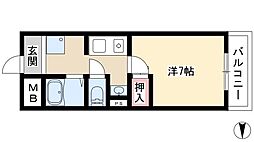 エスペランサ城土 1Kの間取図画像
