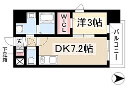 エスリード泉外堀通 1DKの間取図画像