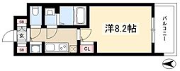 エスリード栄イーストスクエア 1Kの間取図画像