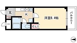 レジデンス赤坂 1Kの間取図画像