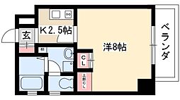 リエス千代田橋 1Kの間取図画像
