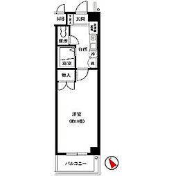 カーサ新栄 1Kの間取図画像