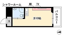 メゾン内山 ワンルームの間取図画像