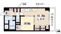 プレステージ新栄 1LDKの間取図画像