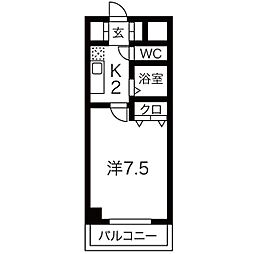 クレストステージアスカ 1Kの間取図画像