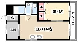 音羽本郷ビル 1SLDKの間取図画像